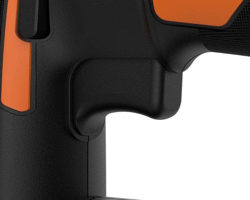 close up of the black trigger on the jigsaw