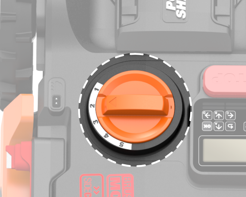 close up image of the adjustment knob