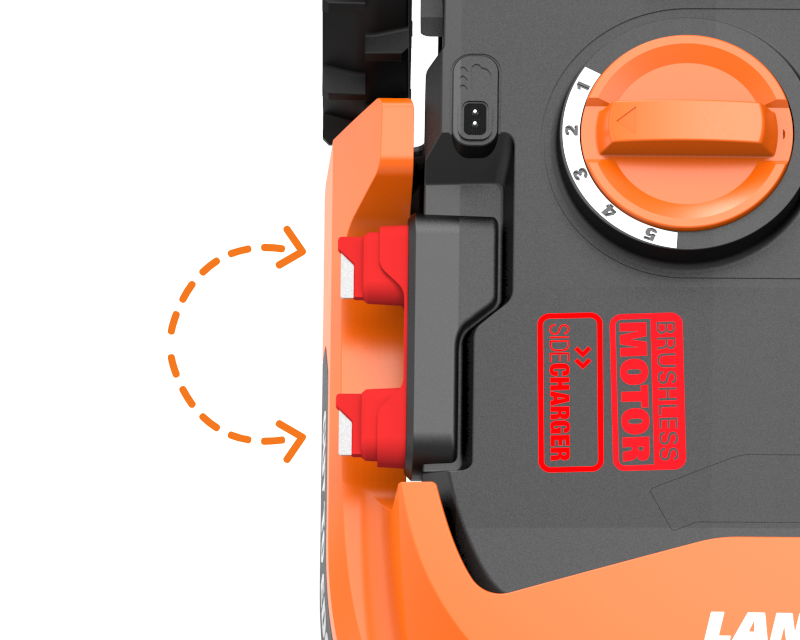 close up image of the prongs with an orange arrow pointing to them