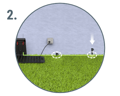 graphic showing boundary wires installed for worx landroid wr155 robotic lawn mower