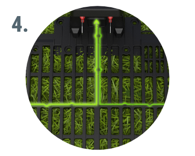 graphic showing how to return landroid boundary wire to charging base during installation