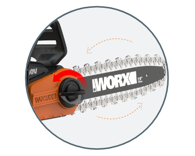 WORX WG384E.9 40V Cordless Chainsaw - Blade Length 35cm - Powerful  Brushless Motor - Tool-free Chain Change - 8m/s Cutting Speed - Lightweight  and Compact - No Battery or Battery : : Garden