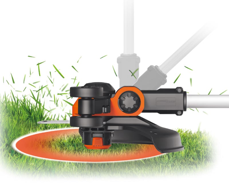 simulated image of the trimmer cutting grass