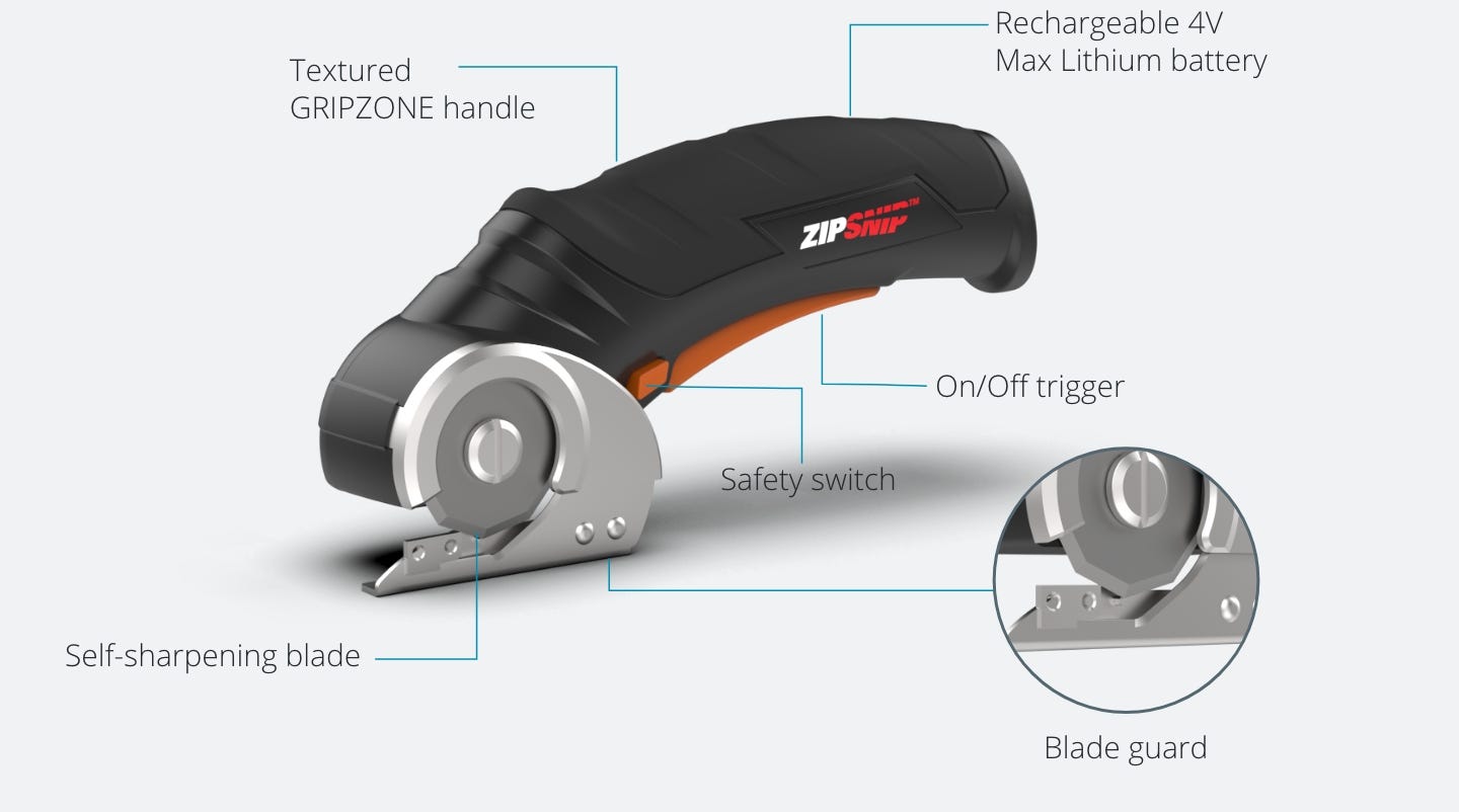 4V ZipSnip Cordless Electric Scissors (Discontinued)