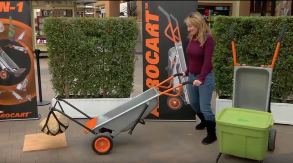 WORX Aerocart 8-in-1 Wheelbarrow / Yard Cart / Dolly + Universal  wheelbarrow tool holders